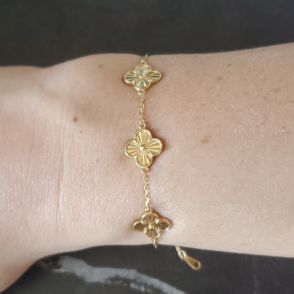 925 sterling silver 5 clover bracelet